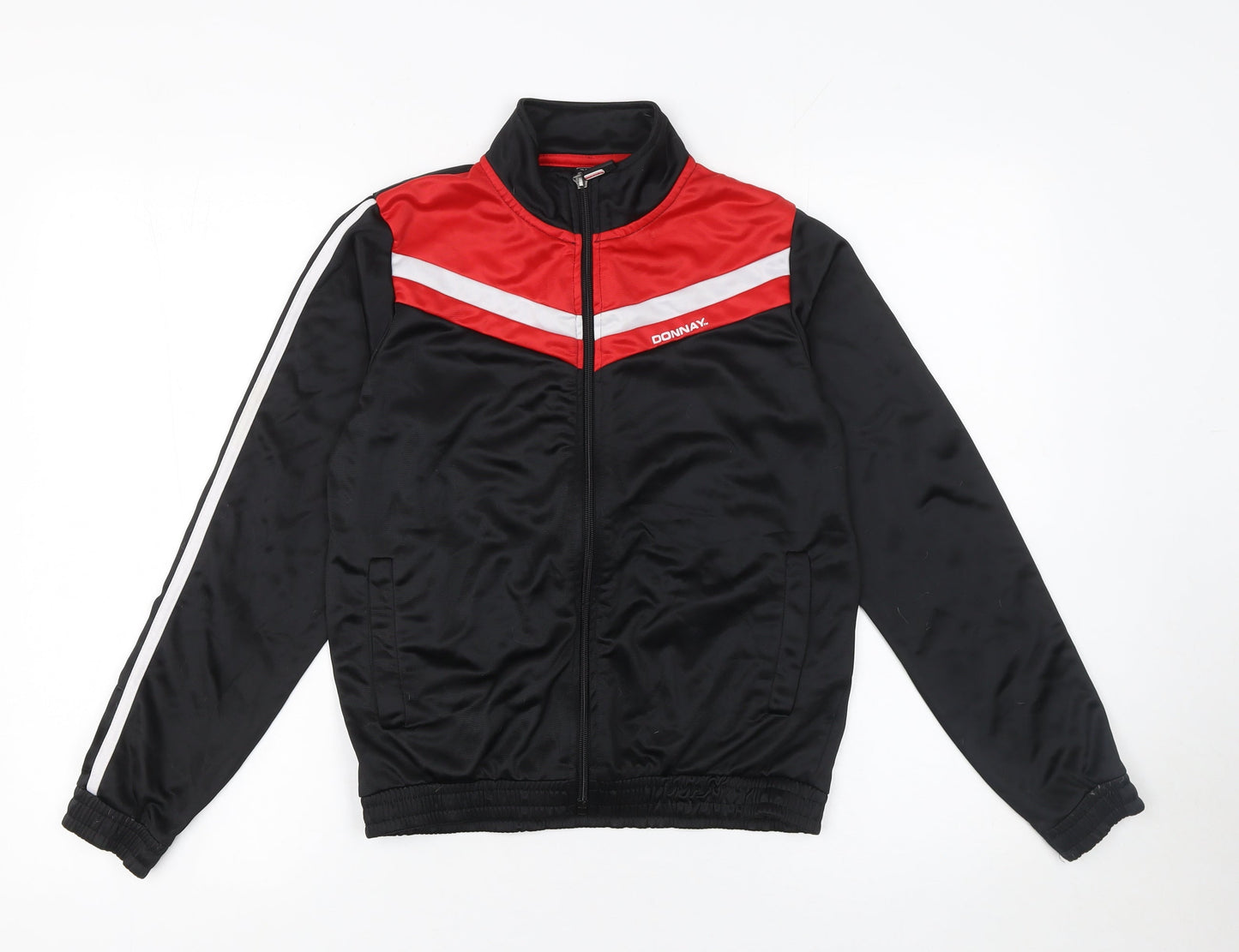 Donnay Boys Black Red Track Jacket 13 Years Full Zip Lightweight Sports Top