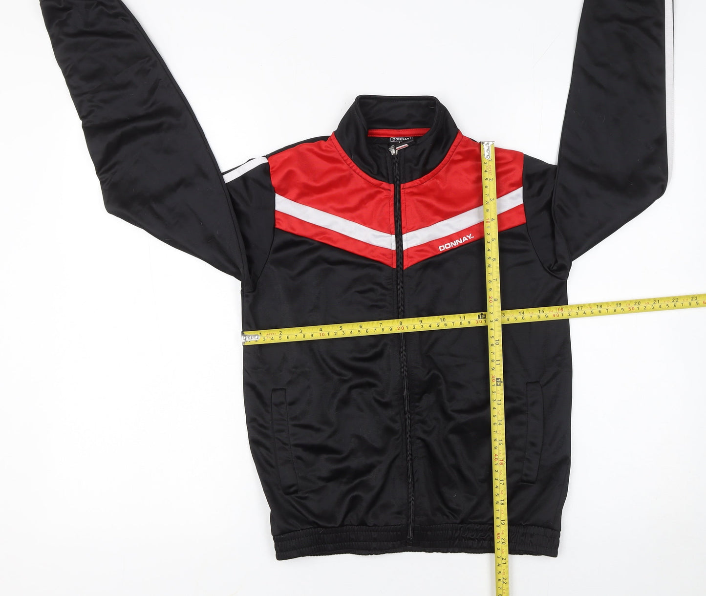 Donnay Boys Black Red Track Jacket 13 Years Full Zip Lightweight Sports Top