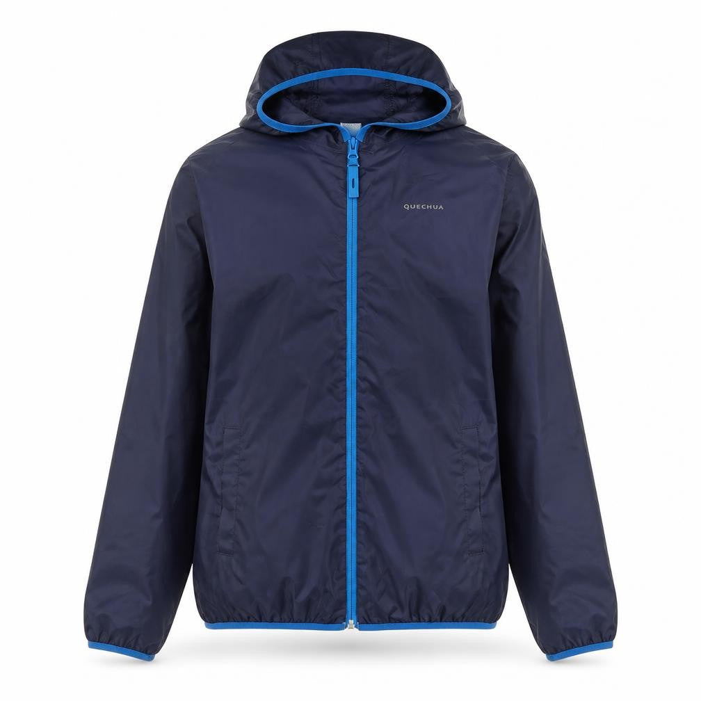 Quechua Boys Blue Windbreaker Jacket 14 Years Hooded Lightweight