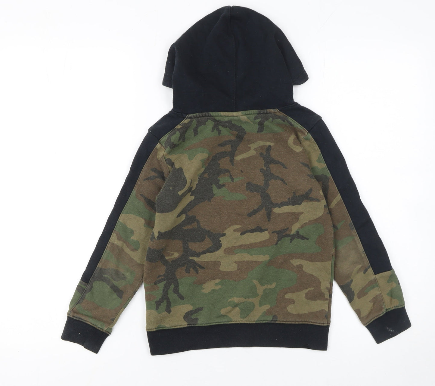 Nike Boys Green Camouflage Pullover Hoodie 6-7 Years Cotton Blend Jordan Air