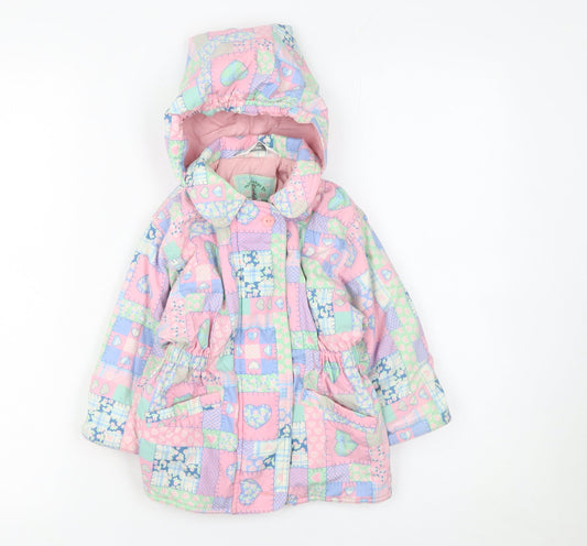 Marks and Spencer Girls Multicoloured 6-12M Hooded Puffer Jacket