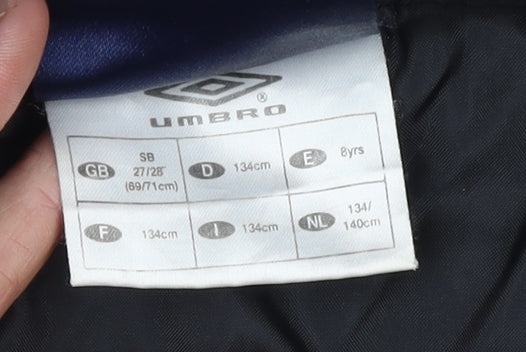 Umbro Boys Black 8 Years Hooded Puffer Jacket Winter Coat