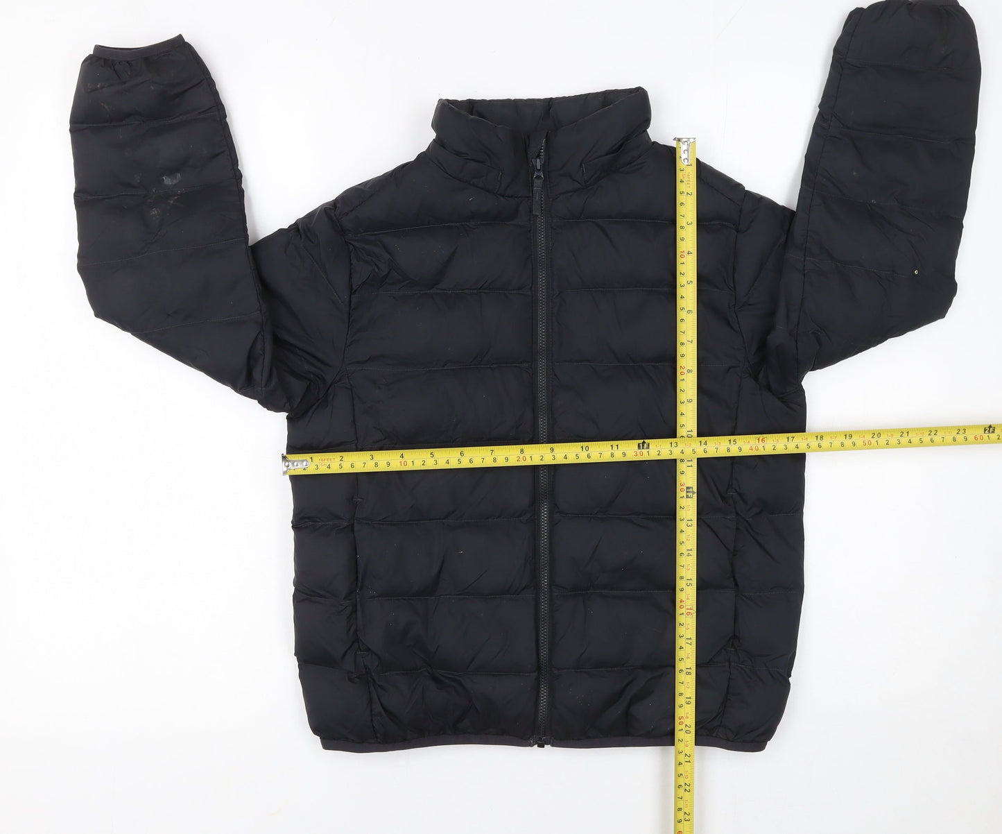 Uniqlo Boys Black 9-10 Years Puffer Jacket Lightweight Winter Coat