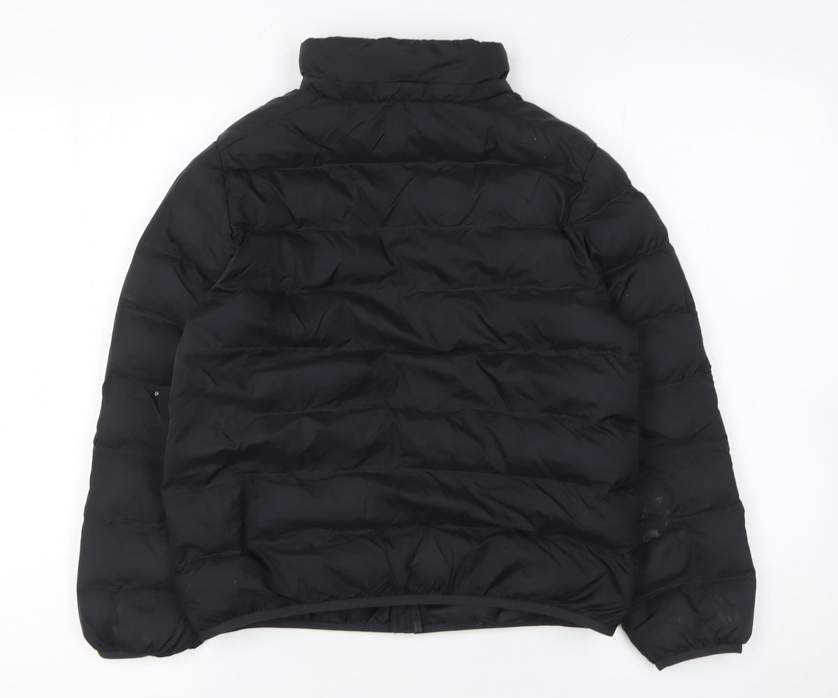 Uniqlo Boys Black 9-10 Years Puffer Jacket Lightweight Winter Coat