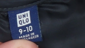 Uniqlo Boys Black 9-10 Years Puffer Jacket Lightweight Winter Coat