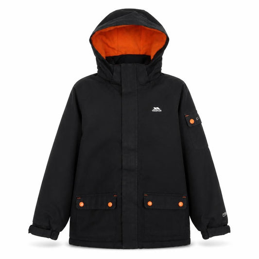Trespass Boys Black Waterproof Hooded Parka Coat 7 Years