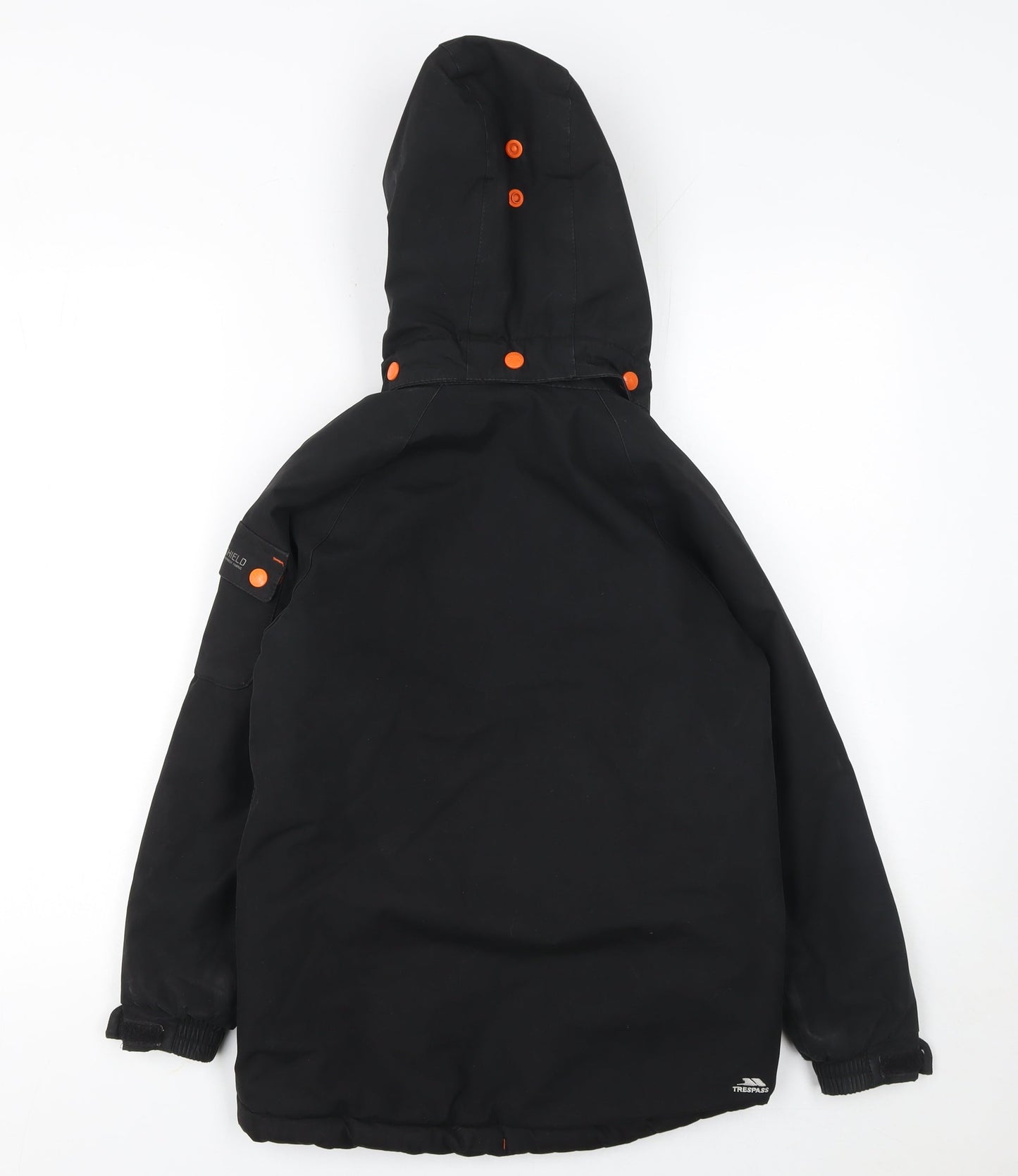Trespass Boys Black Waterproof Hooded Parka Coat 7 Years