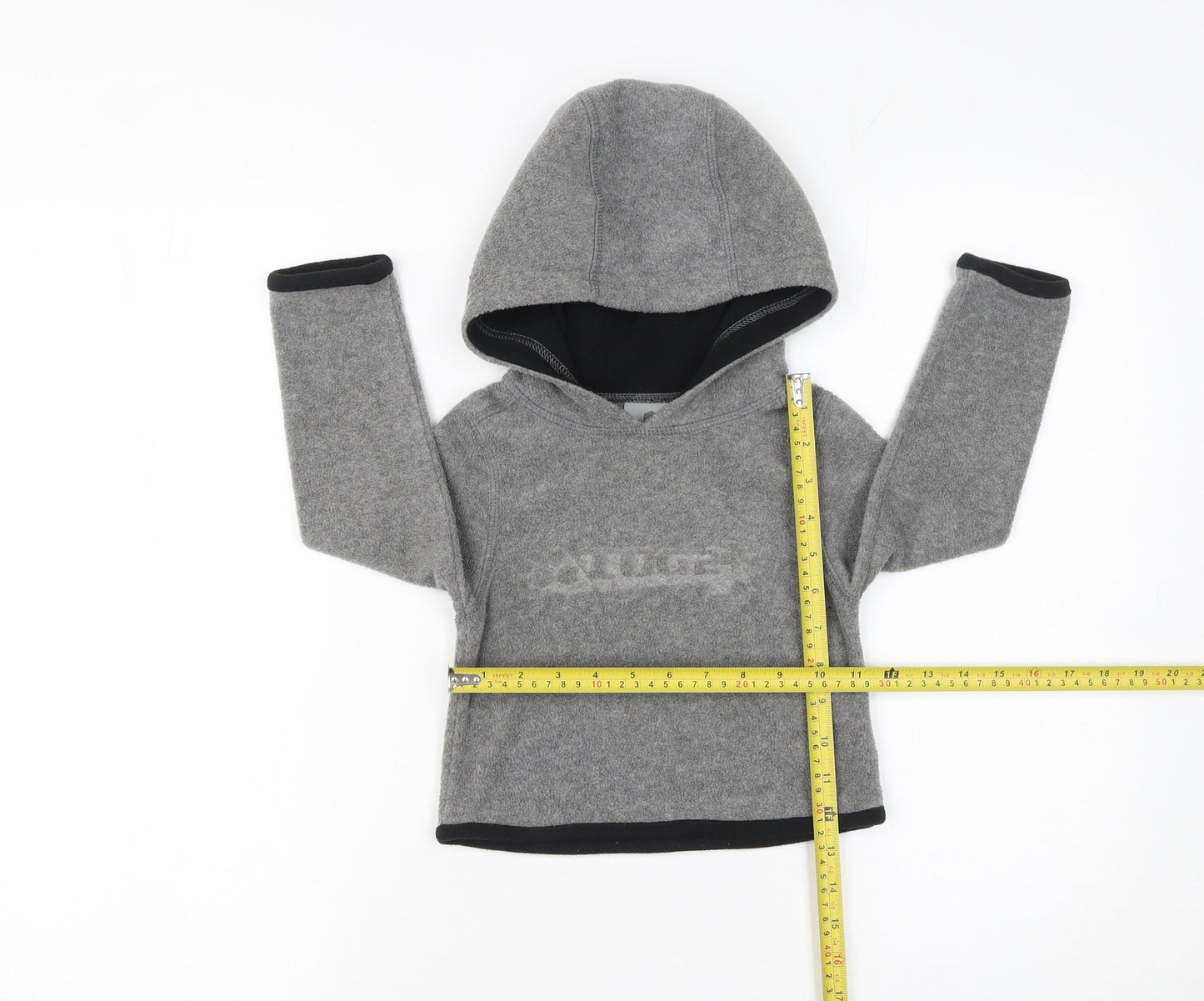 TOG24 Boys Grey Fleece Pullover Hoodie 1-2 Years Warm Winter Top