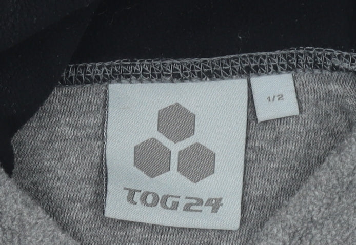 TOG24 Boys Grey Fleece Pullover Hoodie 1-2 Years Warm Winter Top