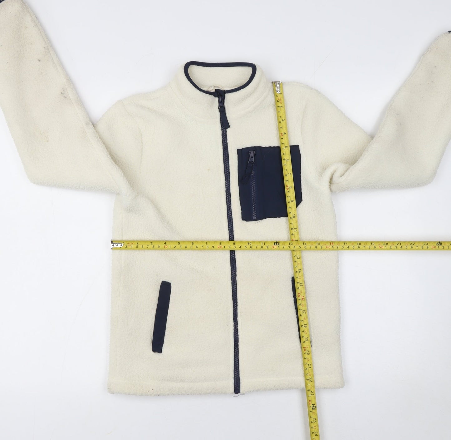 Mountain Warehouse Boys Ivory Fleece Jacket 11-12 Years Full Zip Outdoor