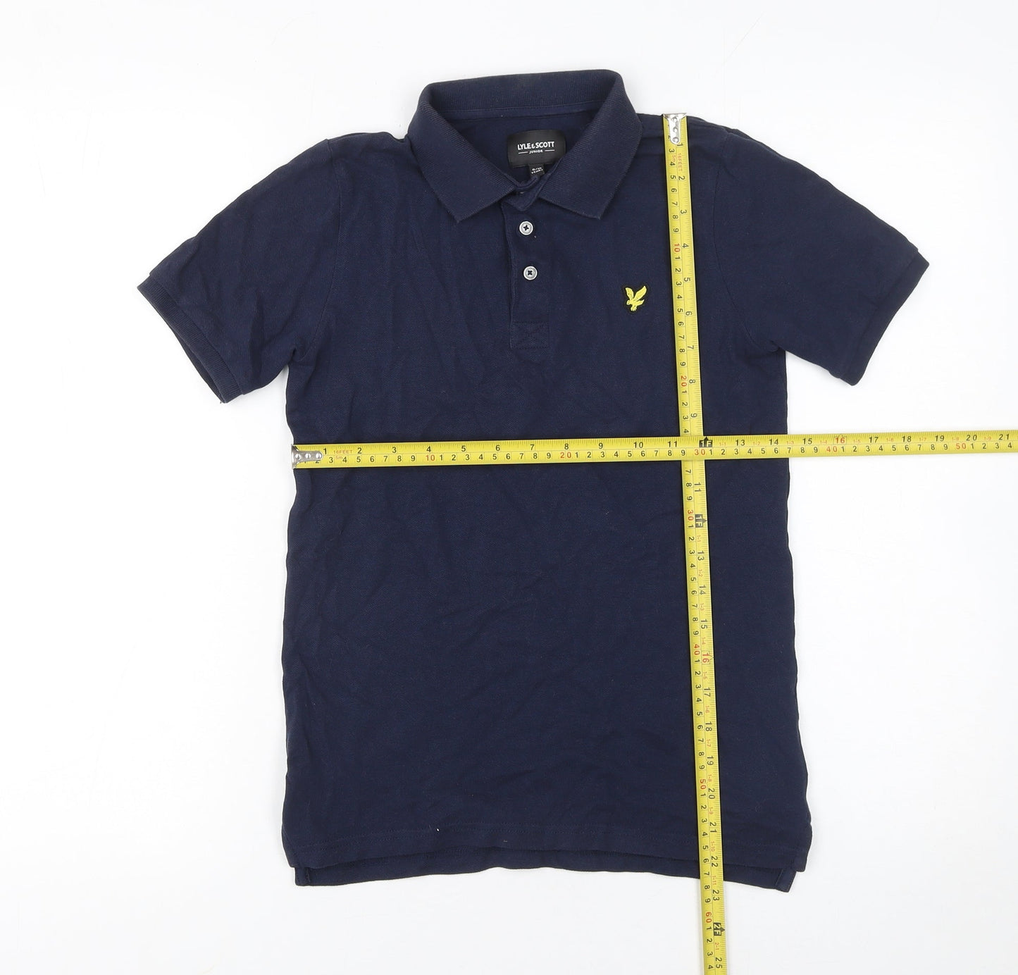 Lyle & Scott Boys Blue Polo Shirt 9-10 Years Cotton Short Sleeve