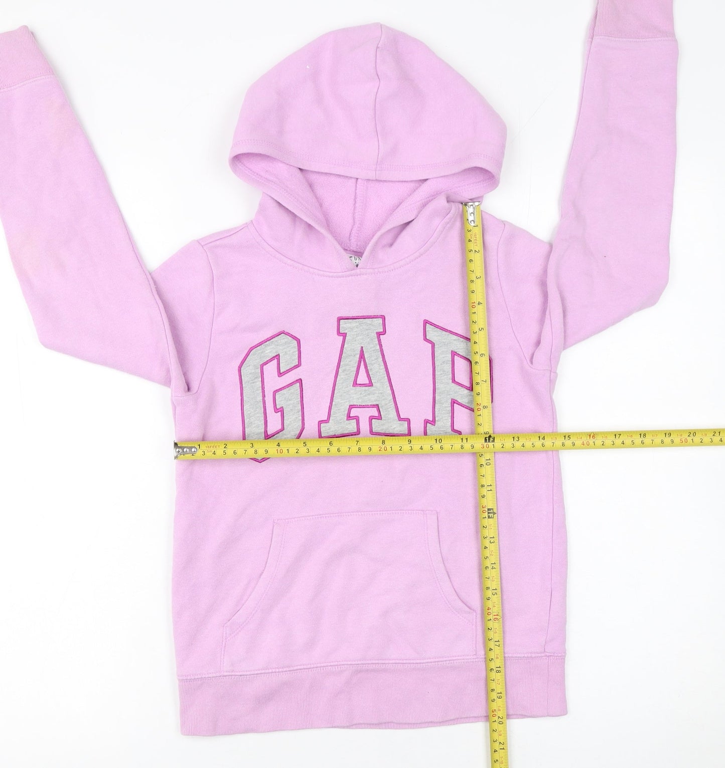 GAP Girls Pink Pullover Hoodie Size 10 Years Logo Fleece Sweatshirt