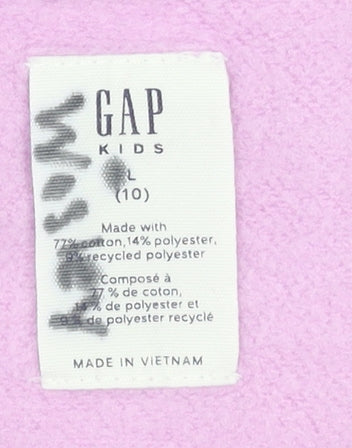 GAP Girls Pink Pullover Hoodie Size 10 Years Logo Fleece Sweatshirt