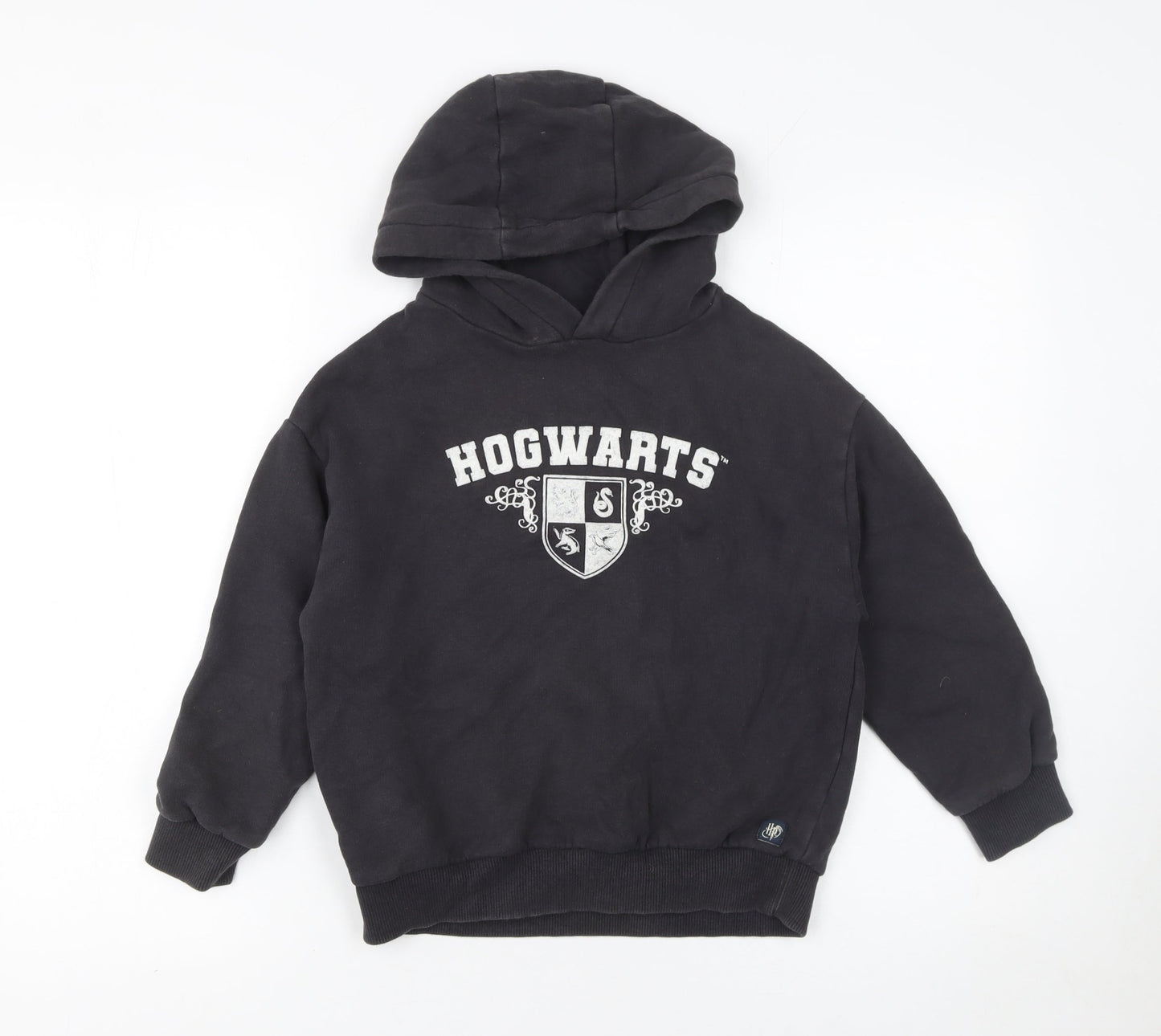 Marks and Spencer Boys Black Harry Potter Hogwarts Pullover Hoodie 7-8 Years
