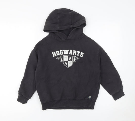 Marks and Spencer Boys Black Harry Potter Hogwarts Pullover Hoodie 7-8 Years