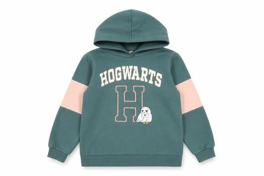 H&M Girls Green Hogwarts Hoodie 7-8 Years Pullover Hooded Sweatshirt