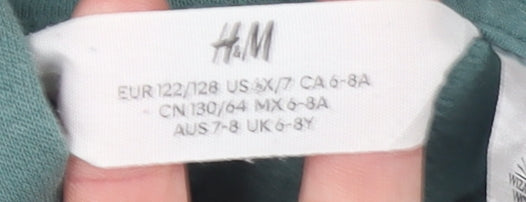 H&M Girls Green Hogwarts Hoodie 7-8 Years Pullover Hooded Sweatshirt