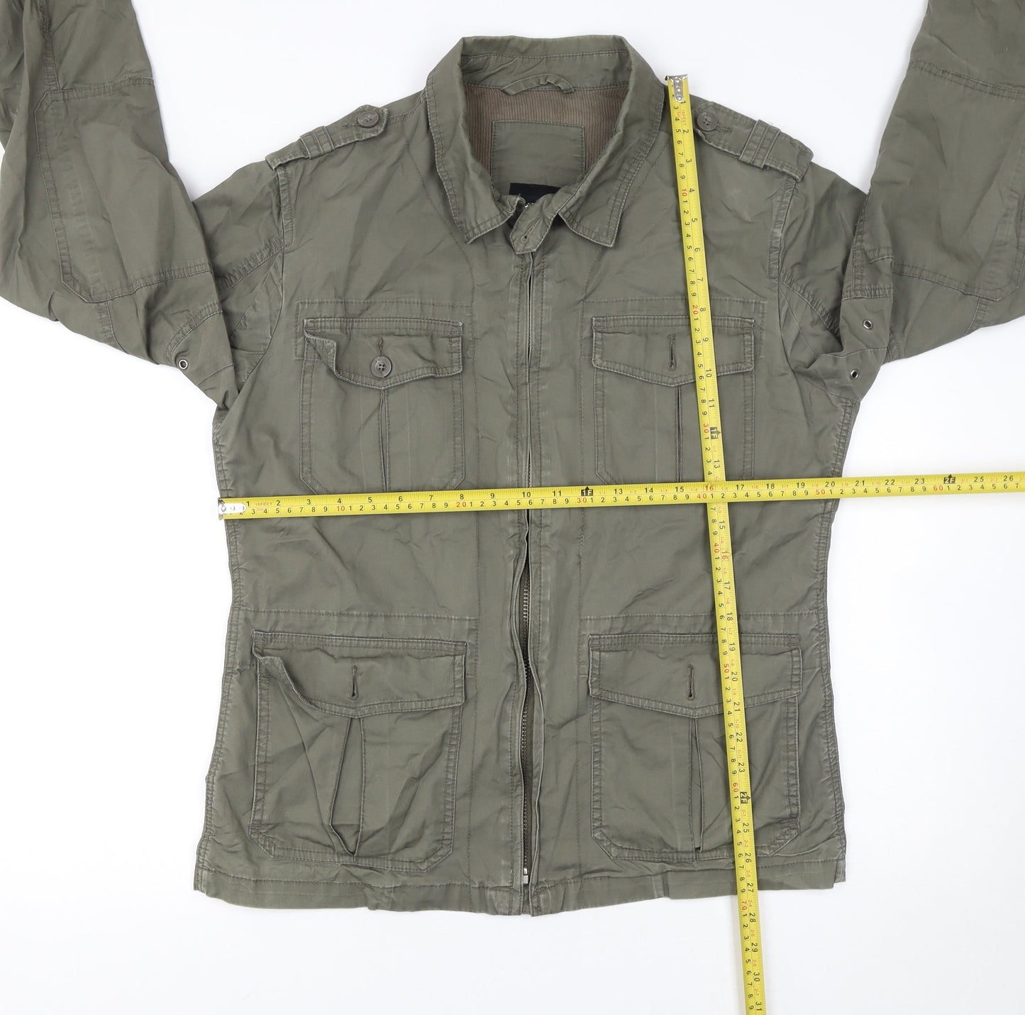 Sfera Womens Green Cotton Military Jacket Size M Regular