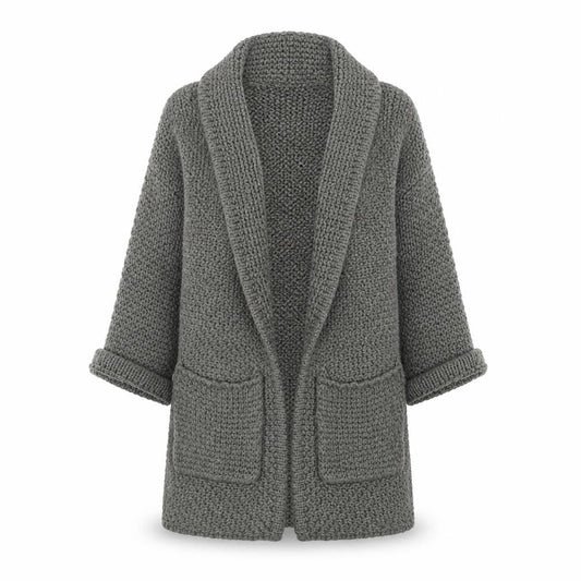 FatFace Women’s Grey Chunky Knit Longline Cardigan Size S