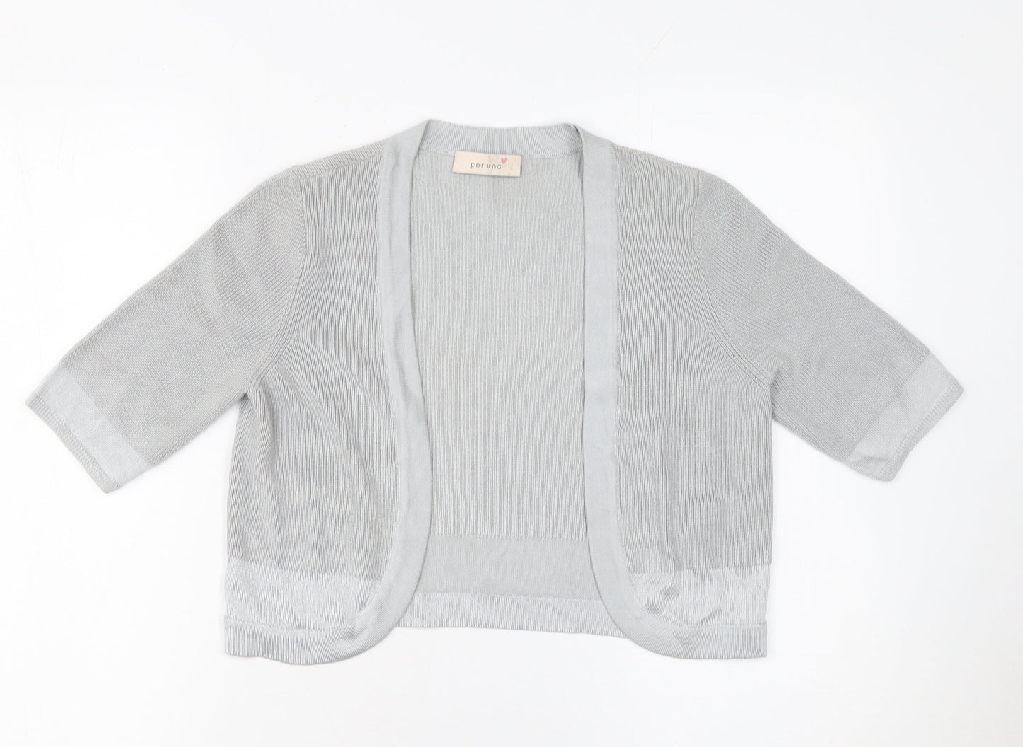 Marks and Spencer Women’s Grey 3/4 Sleeve Open Knit Cardigan Size 8