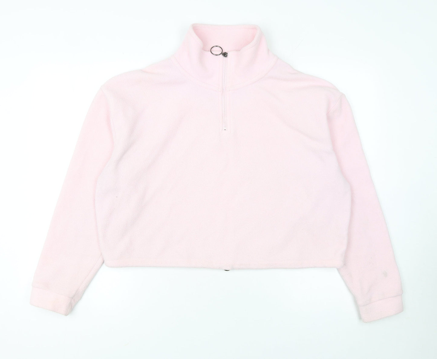 Brave Soul Women's Pink Fleece 1/4 Zip Pullover Sweatshirt M