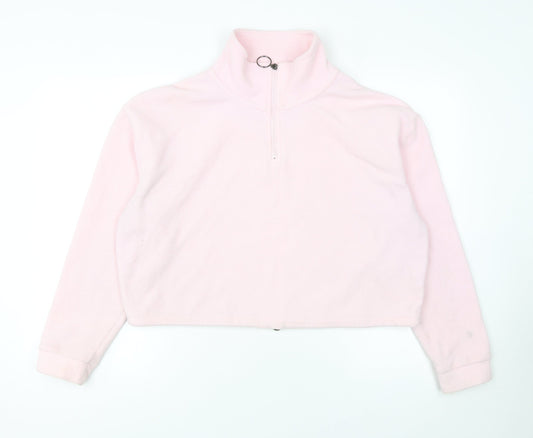 Brave Soul Women's Pink Fleece 1/4 Zip Pullover Sweatshirt M