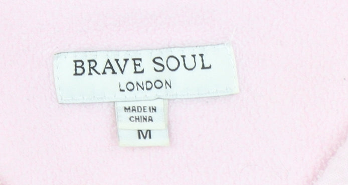 Brave Soul Women's Pink Fleece 1/4 Zip Pullover Sweatshirt M