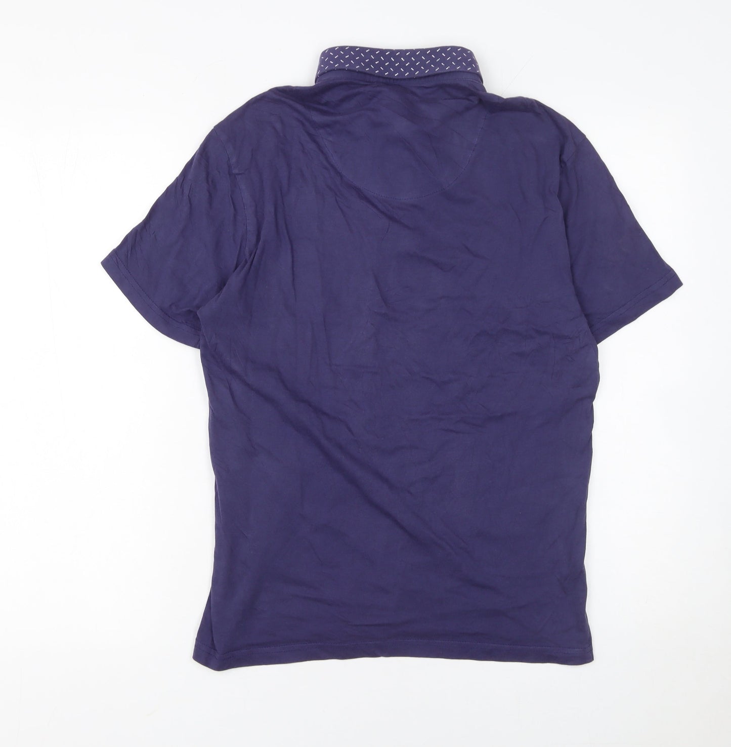 Swade Men's Blue Cotton Short Sleeve Polo Shirt Size S