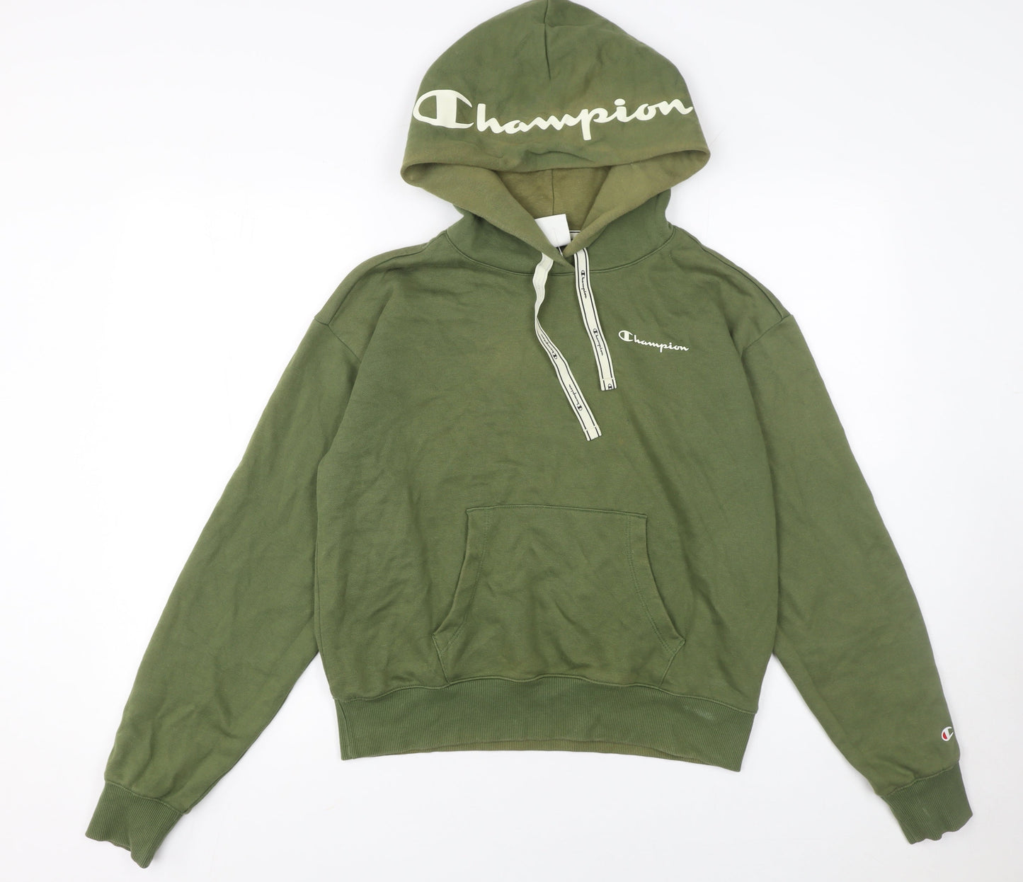 Champion Womens Green Pullover Hoodie Size L Cotton Blend Casual