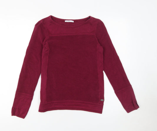 edc Women’s Red Cotton Blend Knit Jumper XS Long Sleeve