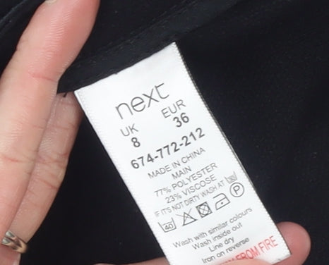 Next Women Black Size 8 Pencil Knee Length Skirt Office Wear