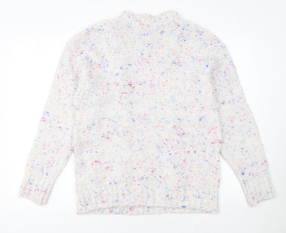 Savida Women's Ivory Speckled Cable-Knit Jumper Size 12