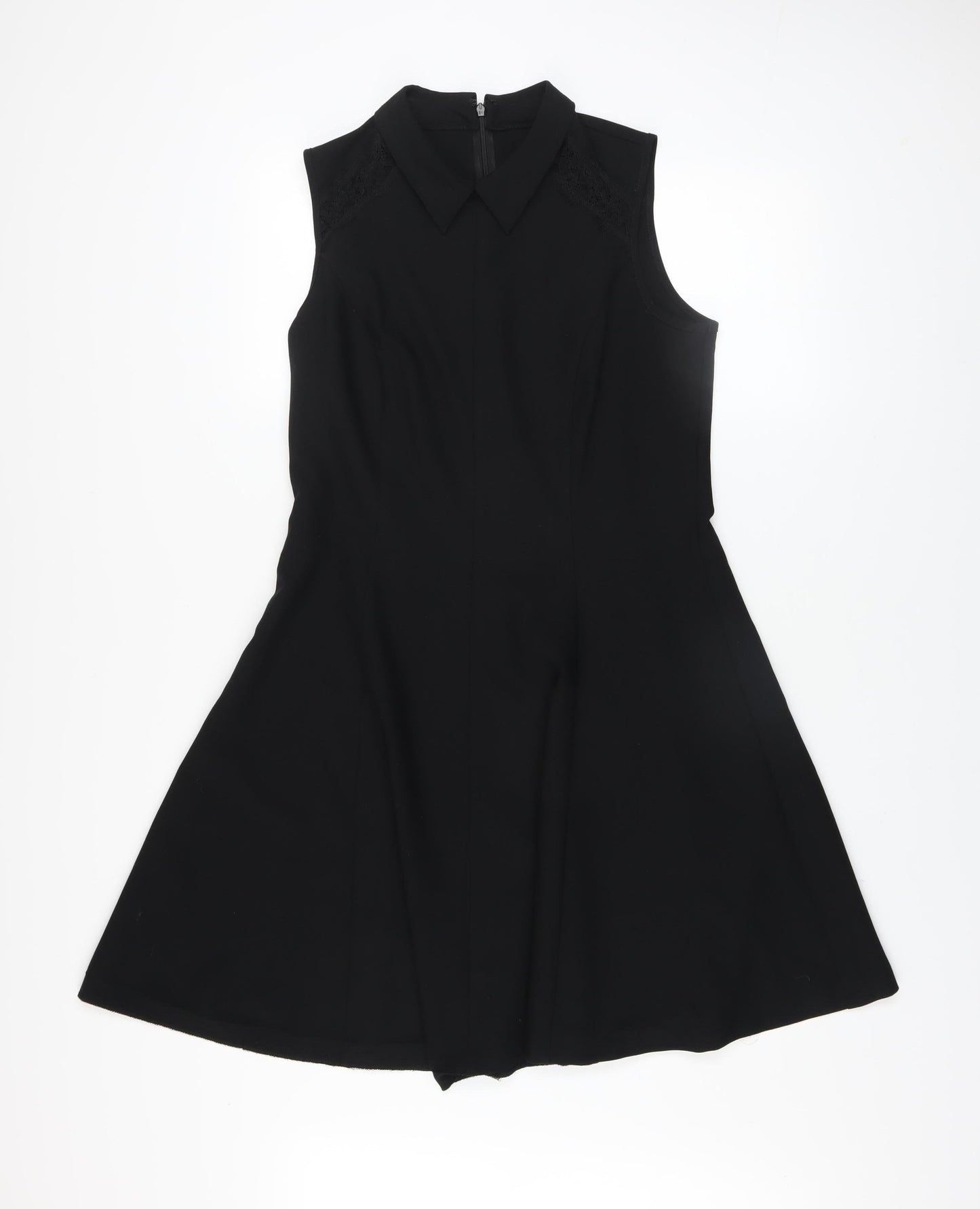 Savida Women's Black Sleeveless Collared A-Line Dress Size 14