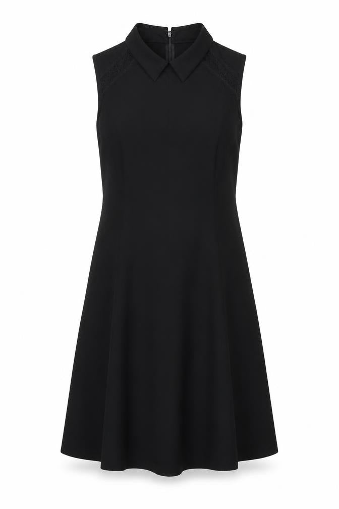 Savida Women's Black Sleeveless Collared A-Line Dress Size 14