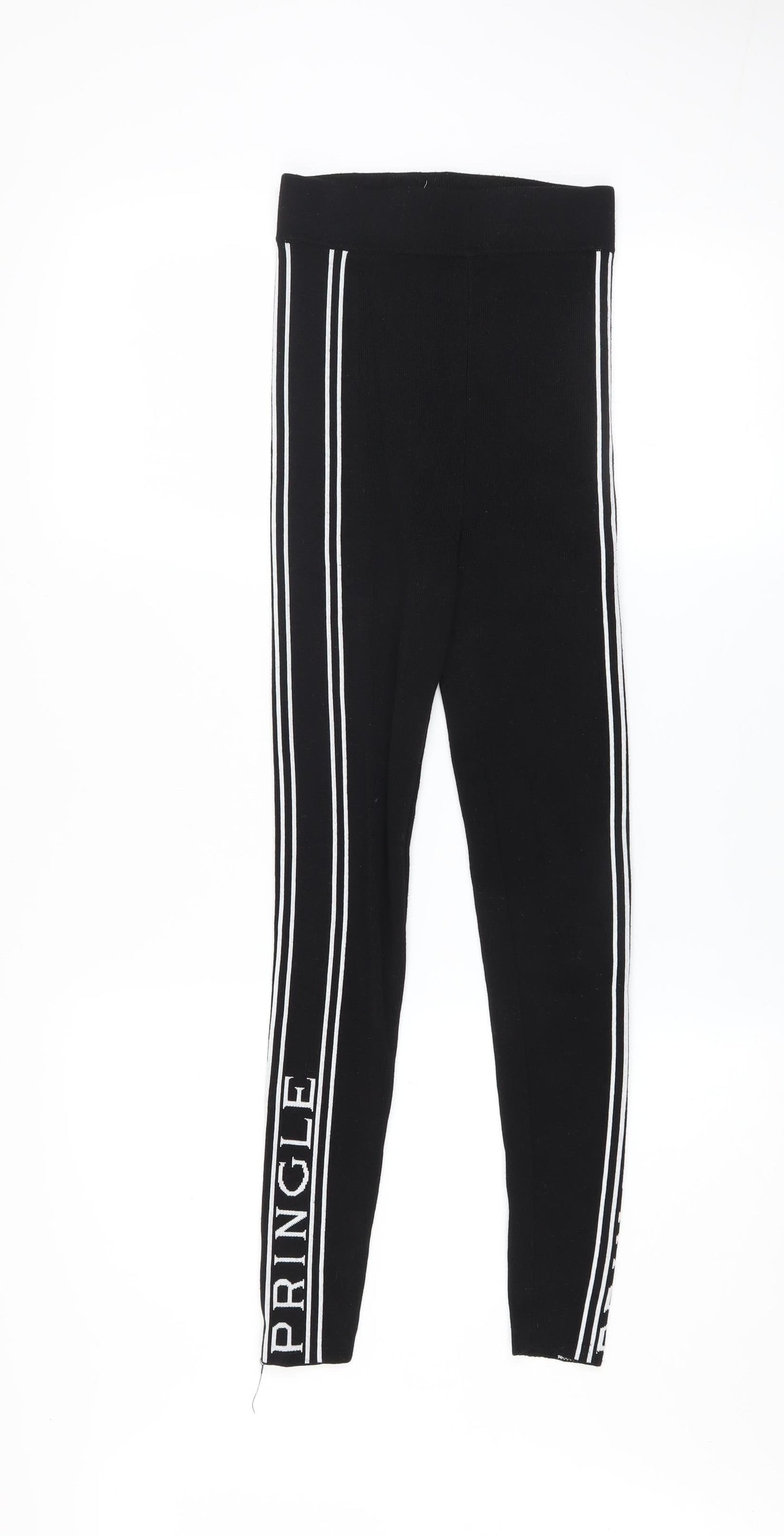 Pringle of Scotland x H&M Women Black XS Ankle Leggings with Stripe Detail