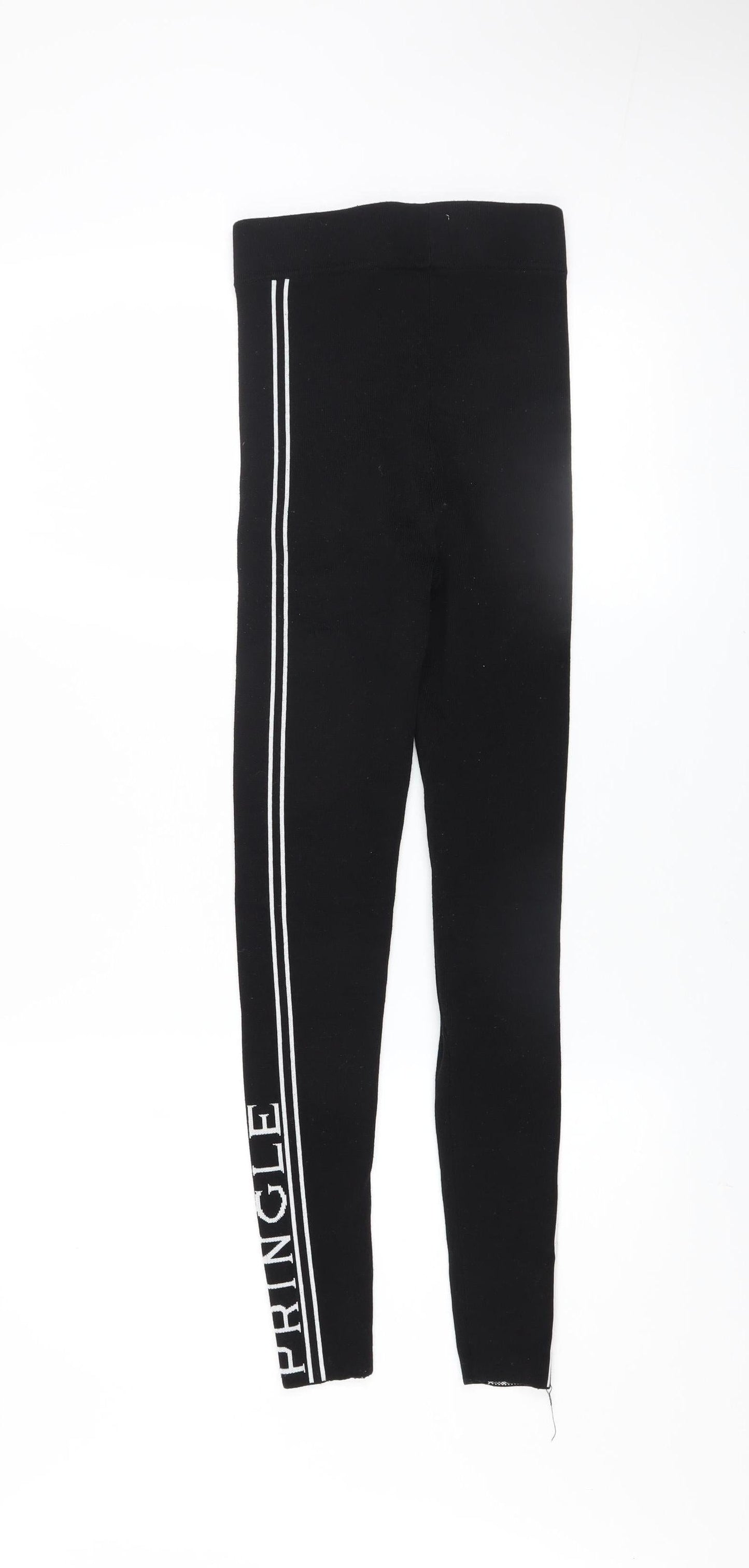 Pringle of Scotland x H&M Women Black XS Ankle Leggings with Stripe Detail