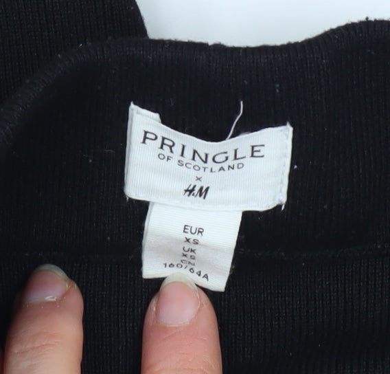 Pringle of Scotland x H&M Women Black XS Ankle Leggings with Stripe Detail