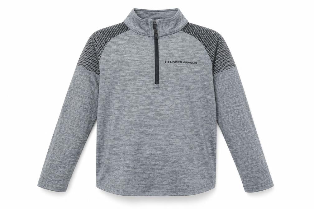 Under Armour Boys Grey 1/4 Zip Long Sleeve Pullover Sweatshirt 7-8 Years
