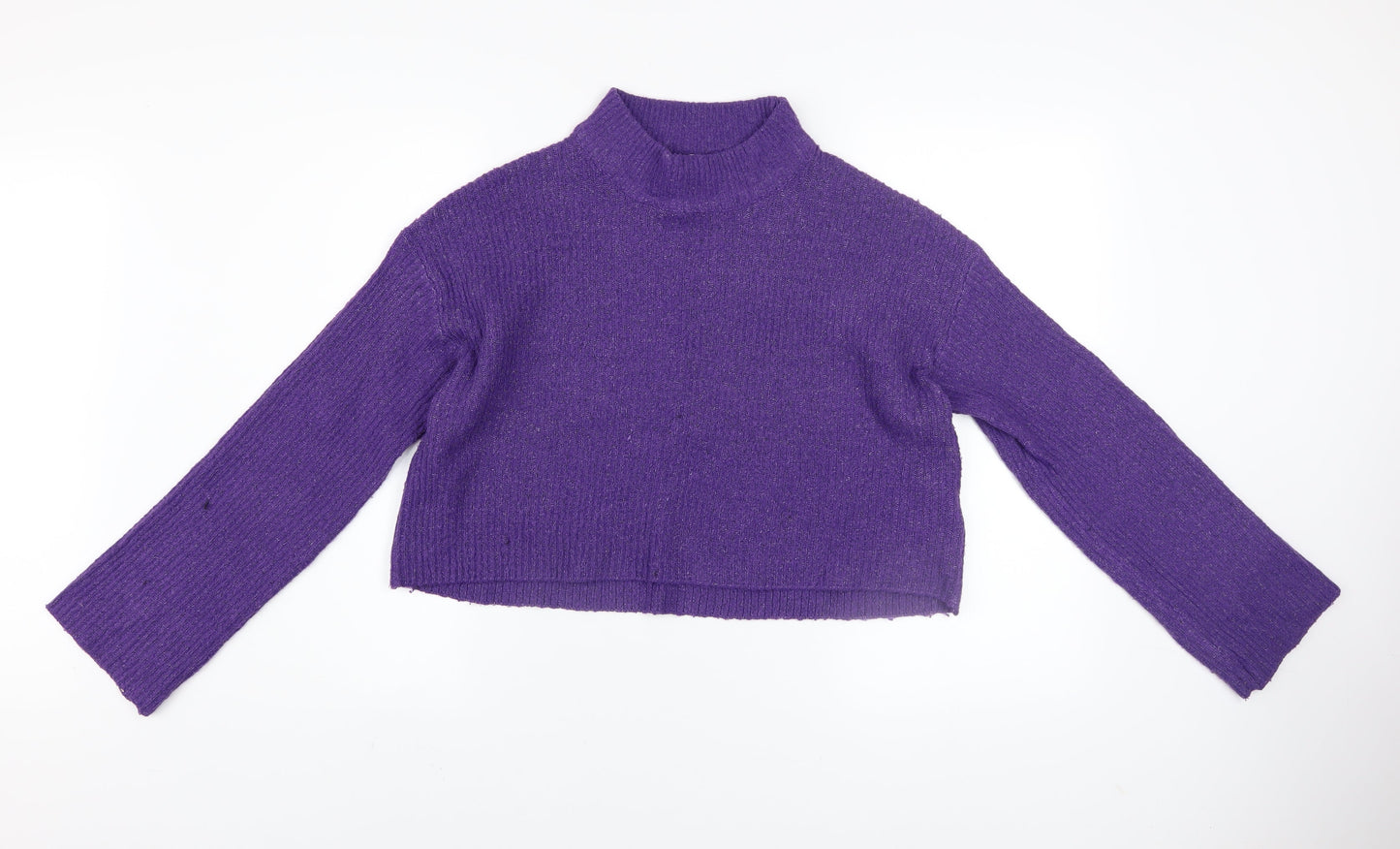 H&M Divided Women’s Purple Mock Neck Knit Jumper Size 12
