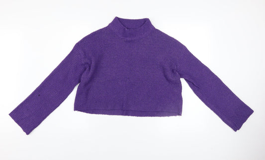 H&M Divided Women’s Purple Mock Neck Knit Jumper Size 12