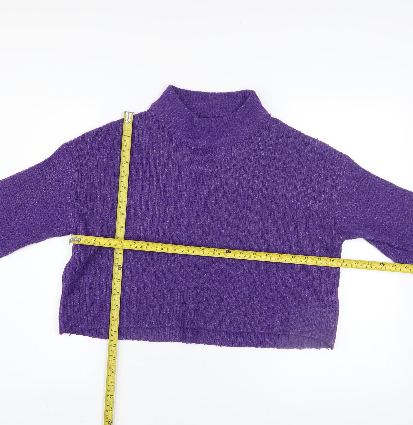 H&M Divided Women’s Purple Mock Neck Knit Jumper Size 12