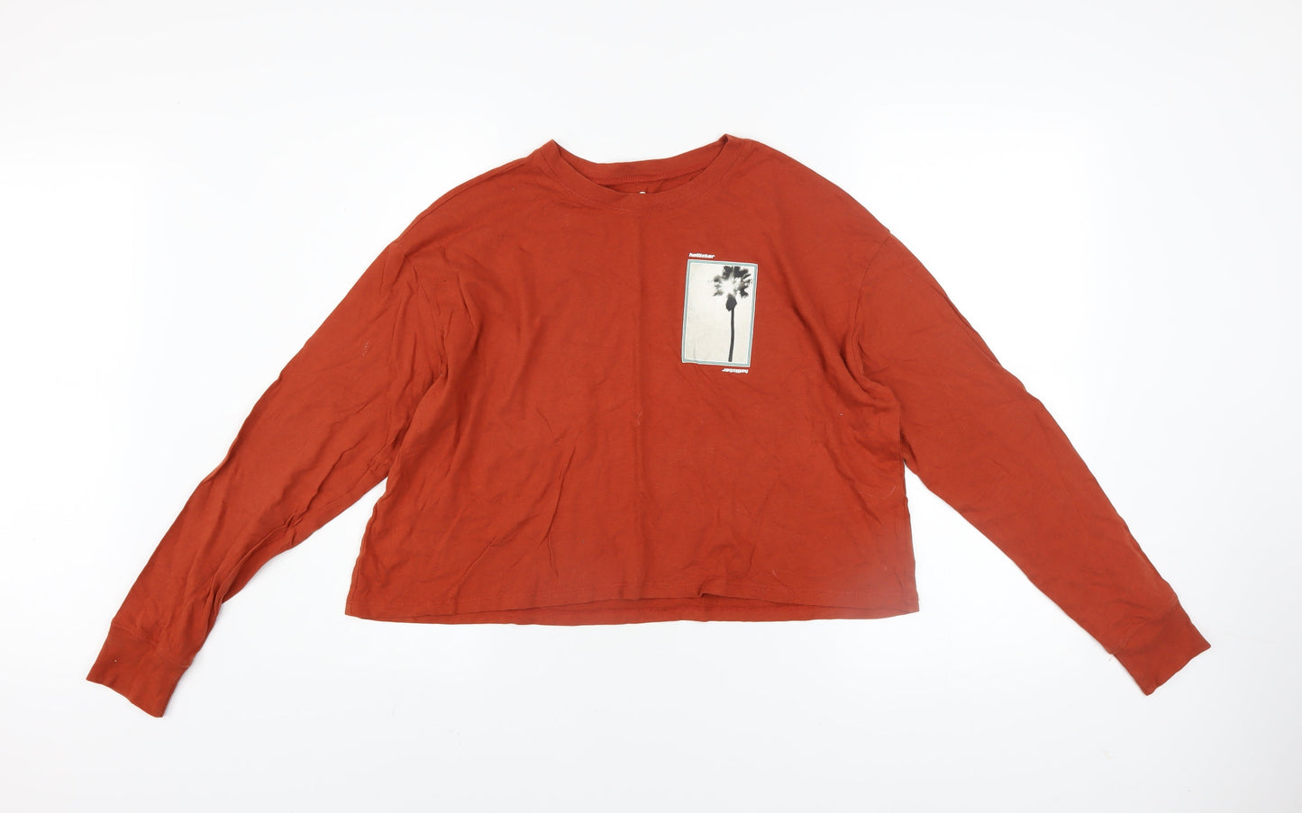 Hollister Womens Brown Cropped Long Sleeve T-Shirt XS