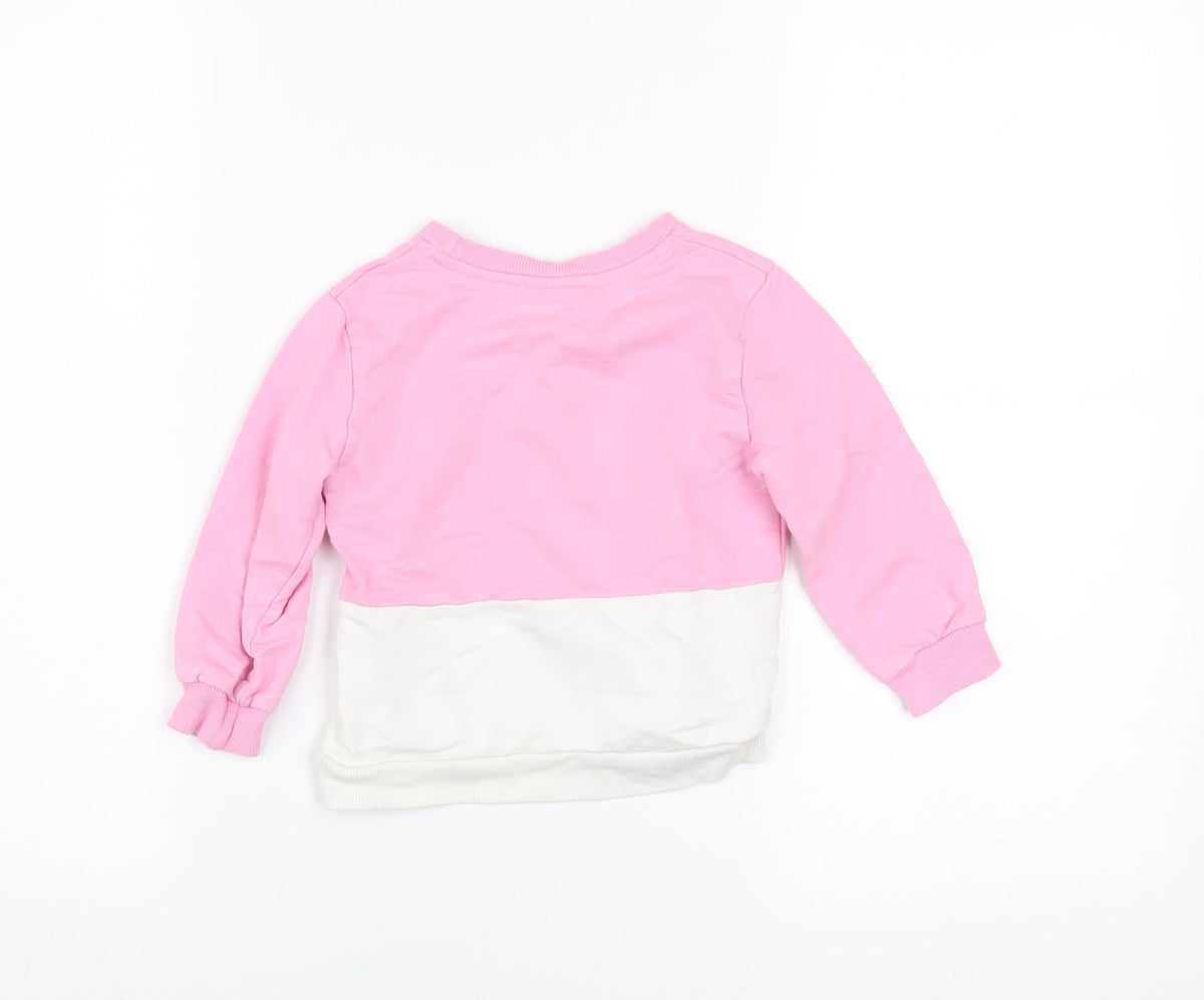 Dunnes Stores Girls Pink Little Miss Princess Pullover Jumper 18-24 Months