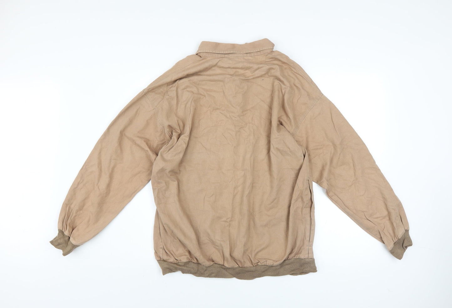 Walbusch Men’s Beige Henley Sweatshirt Size L 100% Cotton Ireland