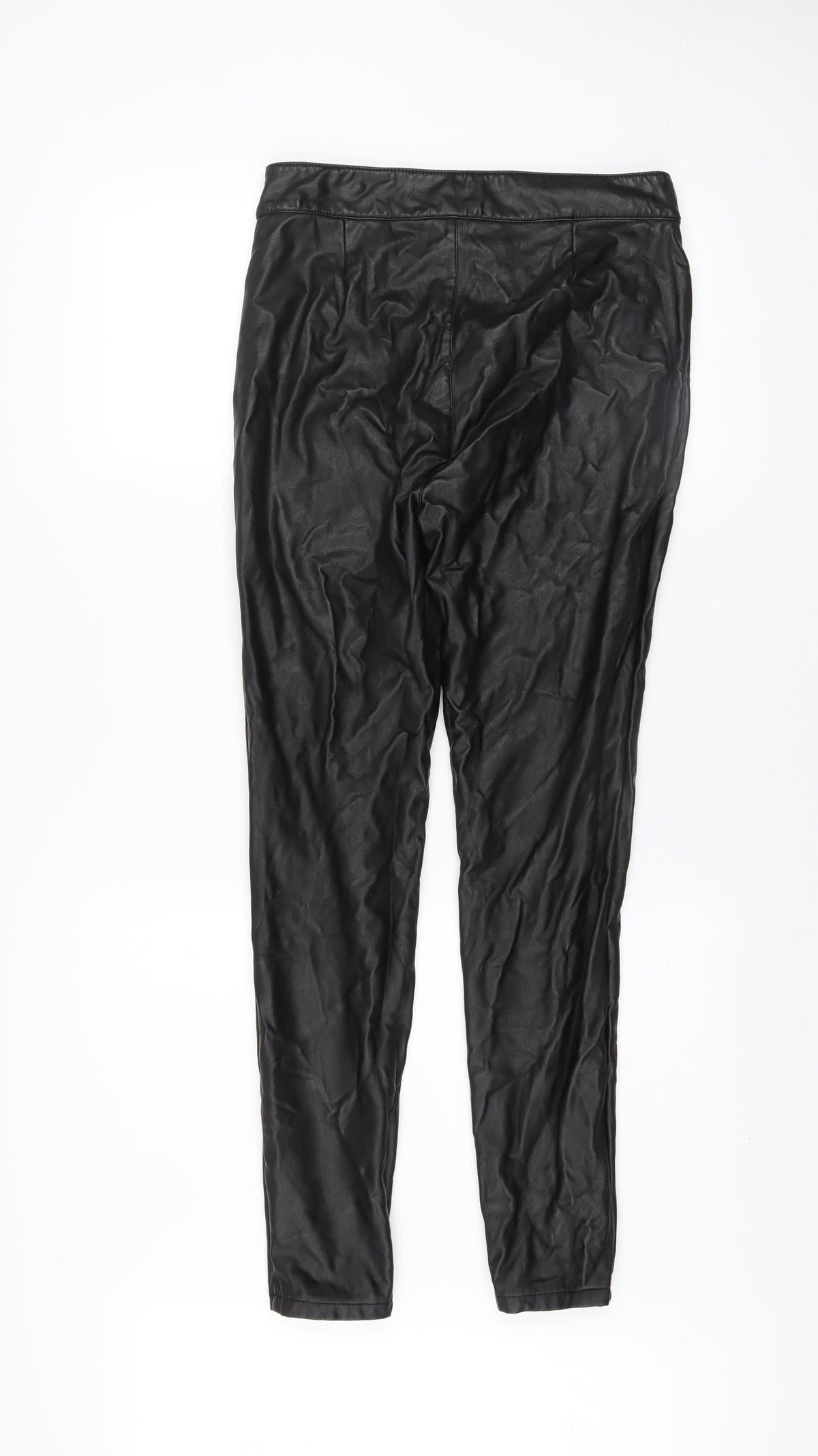 ONLY Womens Black Faux Leather High Rise Skinny Leggings M