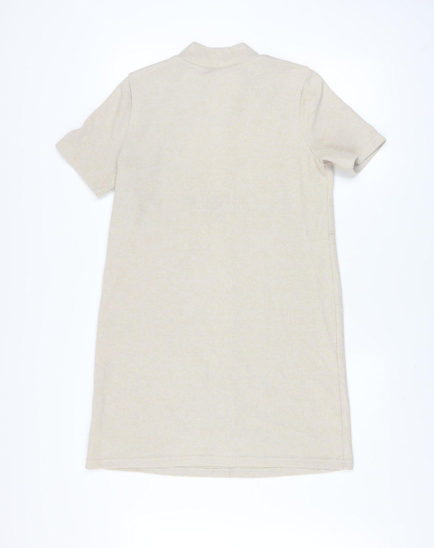 V by Very Women Beige Knee Length Shift Dress Size 12 Short Sleeve
