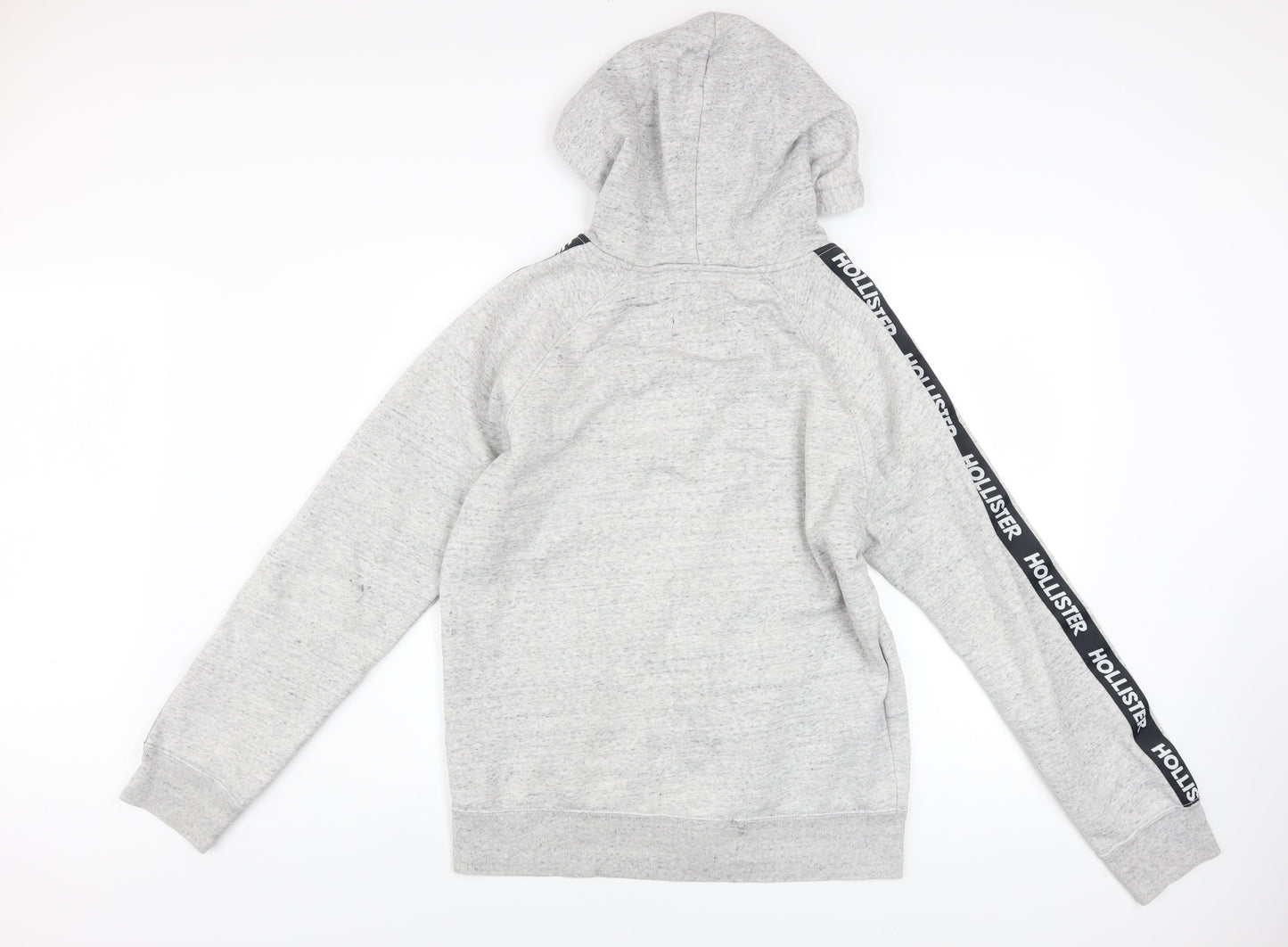 Hollister Men Grey Full Zip Hoodie Medium Cotton Blend