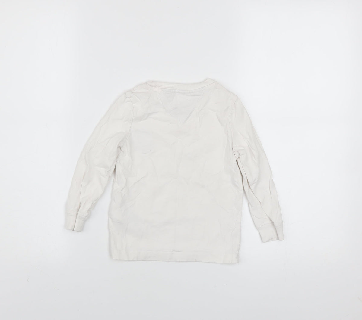 Tommy Hilfiger Boys White Long Sleeve Cotton Logo T-Shirt 4 Years