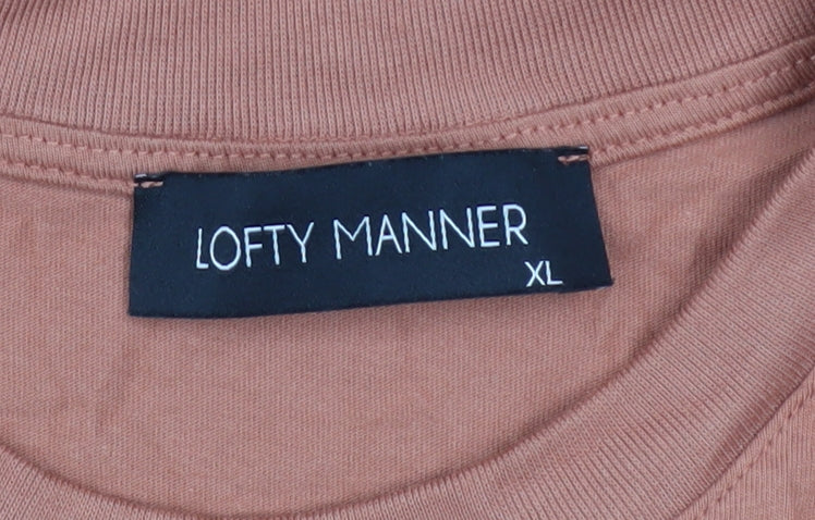 Lofty Manner Women’s Brown XL T-Shirt Crew Neck Short Sleeve Casual Top