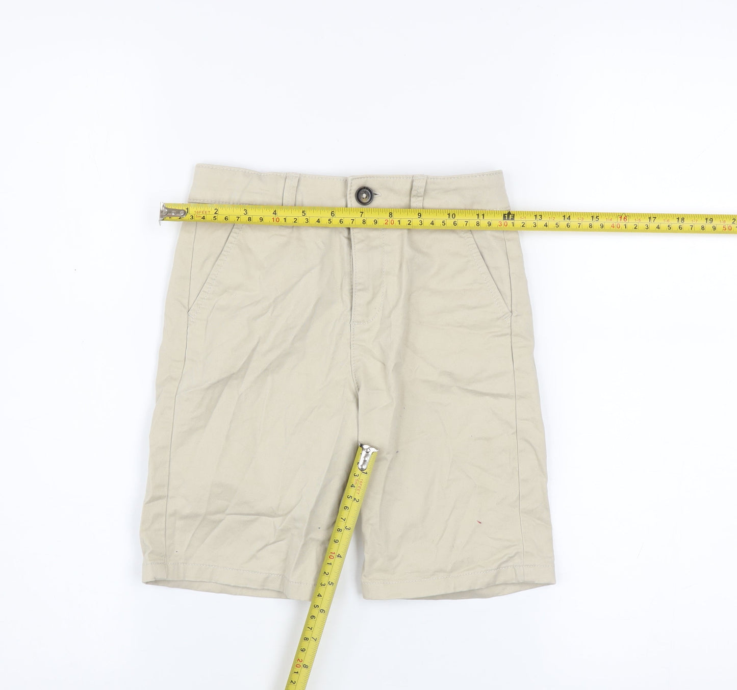 Marks and Spencer Boys Beige Chino Shorts 5-6 Years Cotton Blend
